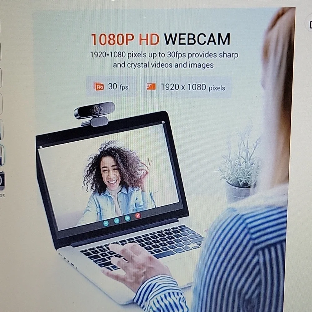 Depstech Webcam w/microphone 1080P  HD auto light correct 1920x1080 pixels New…